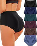 High Waisted Seamless Underwear Women's Briefs Panties No Show 6 Pack XL