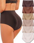 High Waisted Seamless Underwear Women's Briefs Panties No Show 6 Pack S