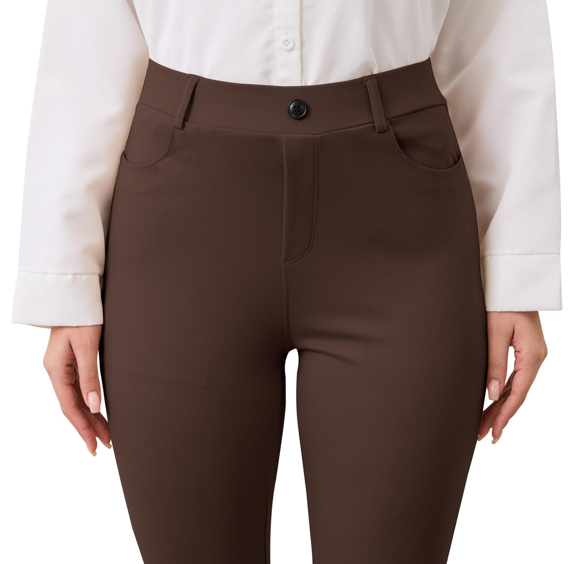 Vimpep Flare Yoga Dress Work Pants Women High-Waisted Pull On - Size Large