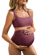 Women's Summer Mae Ribbed Maternity Bikini Swimsuit - Style 10