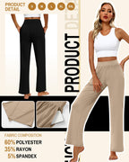 Huukeay 3 Pack Women's Lounge Pants Cozy Sweatpants - Black, Charcoal