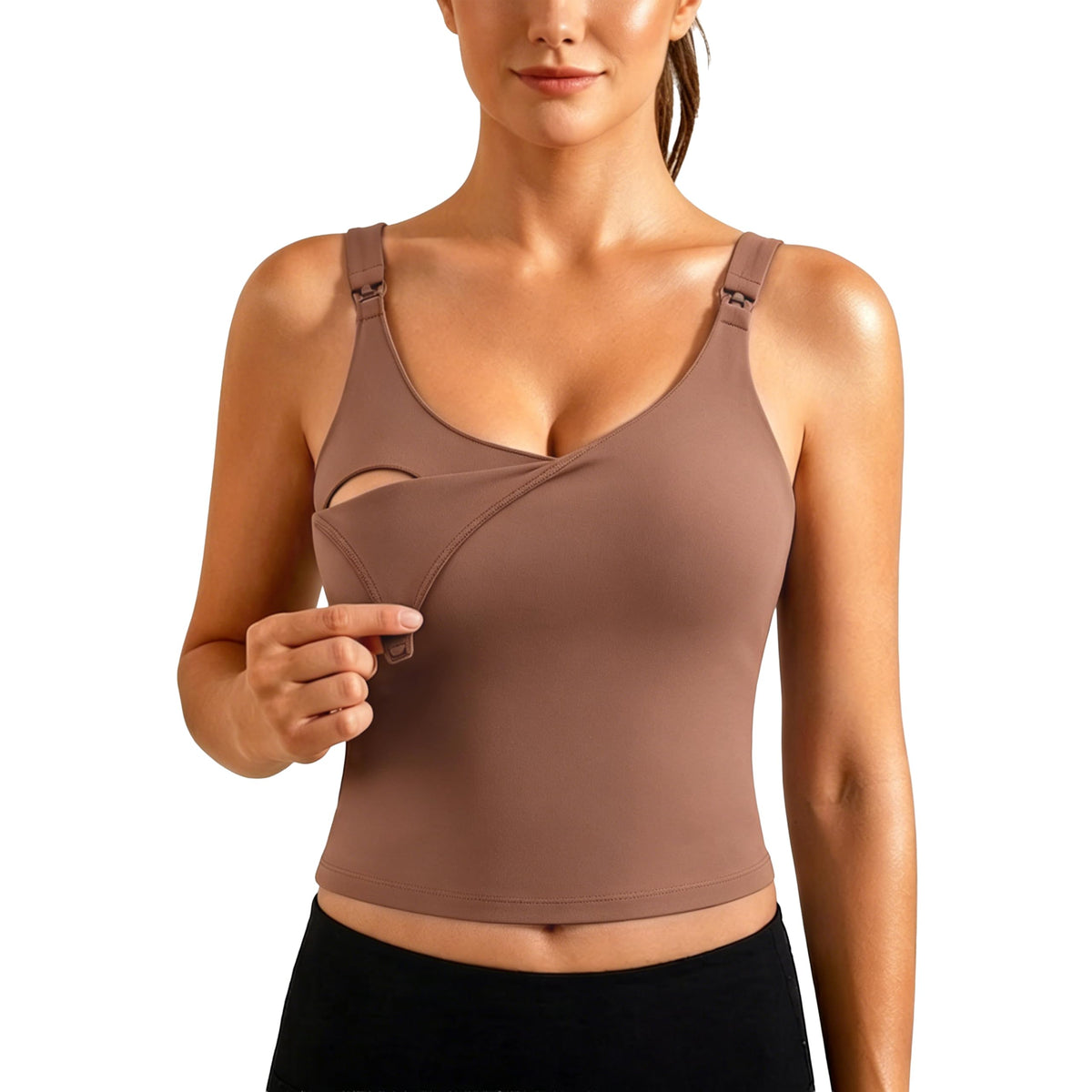 Women's Ecavus for Breastfeeding,longline Sports Tank Tops Nursing Bra