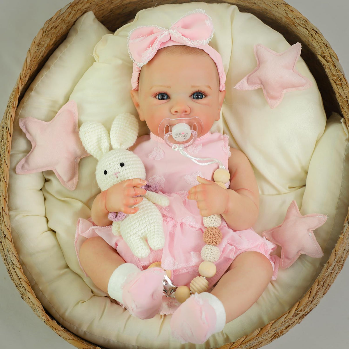 KSBD Reborn Baby Dolls - 20 Inch Realistic Baby Doll Real Life Baby Dolls Lifelike Newborn Baby Doll Girl with Soft Full Vinyl Body and Accessories can Swimming Baby Dolls for 3+ Years Old Kids Gifts