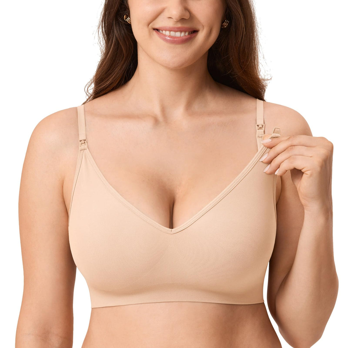 Women's Momanda Seamless for Breastfeeding Beige Medium Nursing Bra
