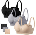 Angelhood Women's Seamless Sleep ,breastfeeding with Remove Pads Extenders Pack of 3 Nursing Bra