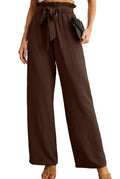 Iwollence Women's Wide-Leg Pants With Pockets - 57 Chocolate
