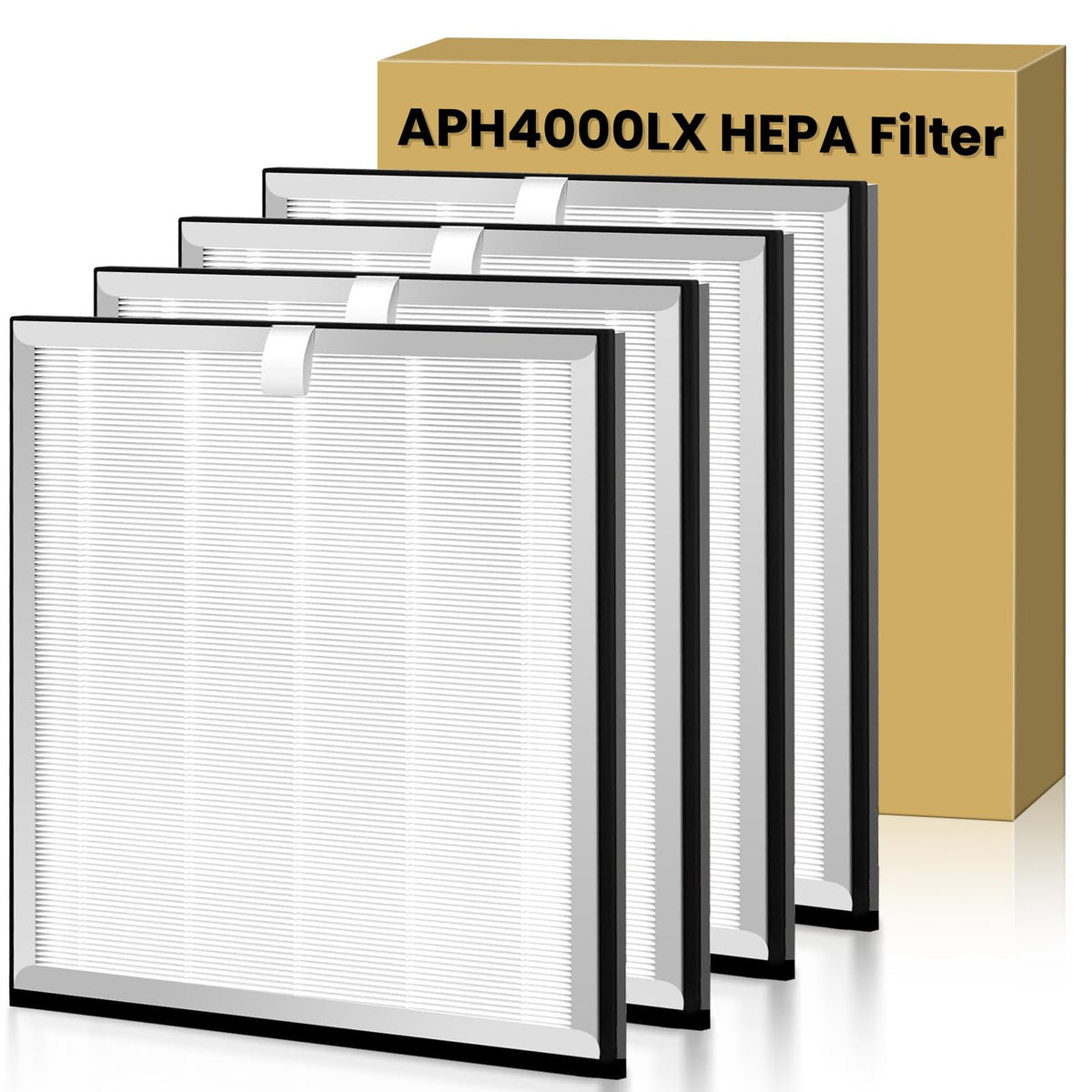 4 Pack APH4000 Replacement Filter Compatible with KNKA APH4000 Air Purifier,3-in-1 HEPA and Activated Carbon Filter
