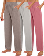 Huukeay 3 Pack Women's Lounge Pants Cozy Sweatpants Large Grayish