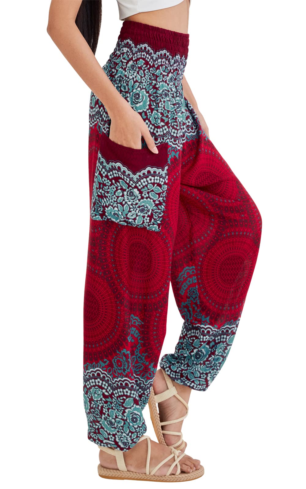 Joob Boho Pants For Women Hippie Harem Women's Yoga – Comfy - Red