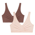 Motherhood Women's’s 2-pack Wrap Front Porcelain Pink/nutmeg, L Nursing Bra