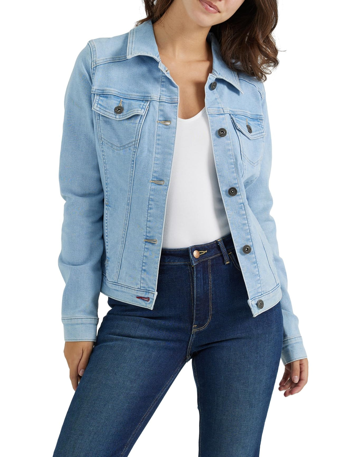 Wrangler Authentics Women's Stretch Denim Jacket, Light Wash, X-small