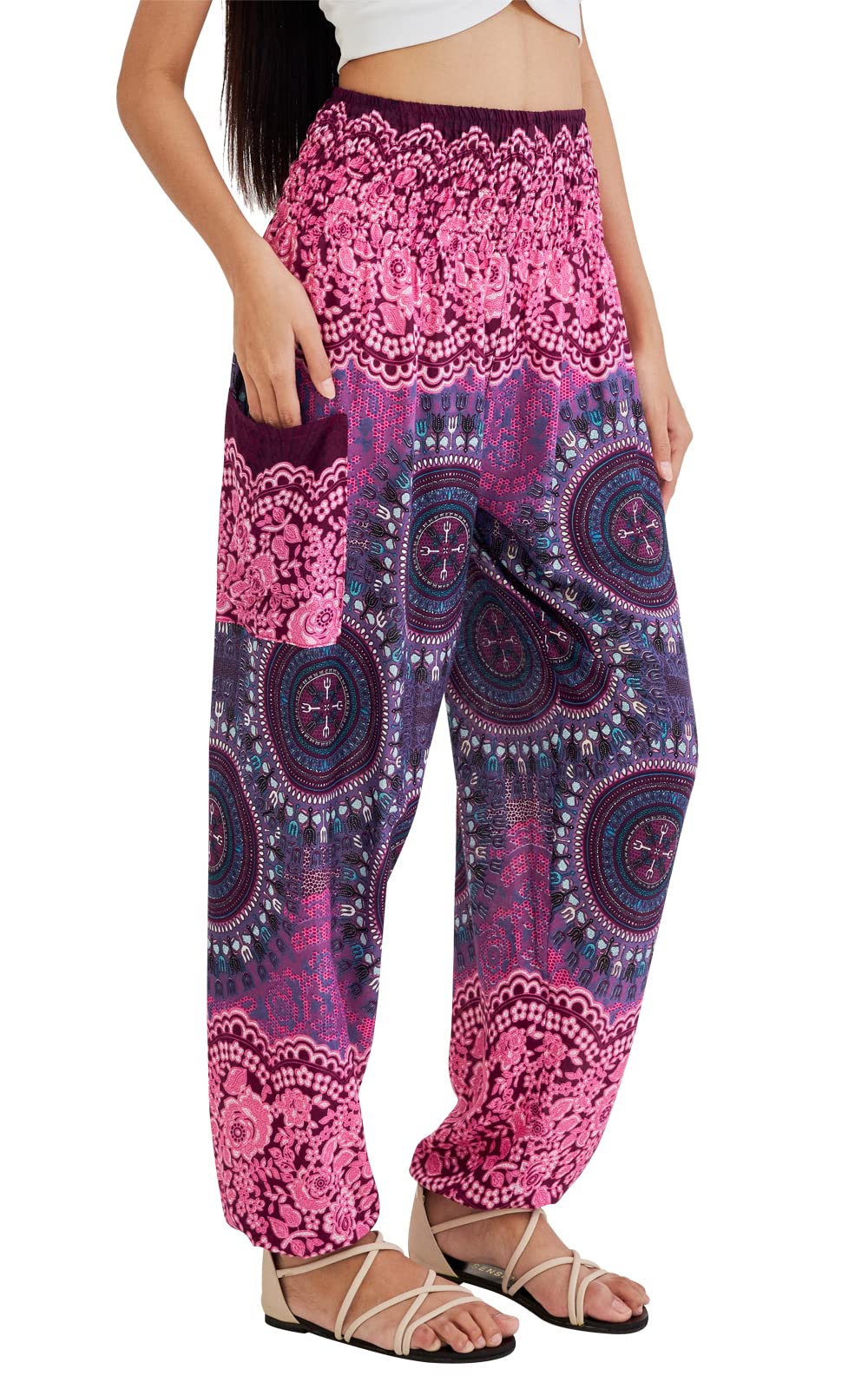Joob Boho Pants For Women Hippie Harem Women's Yoga – Comfy - Magenta