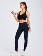 The Gym People Women's Thick High-Waist Yoga Pants - Blue Leopard