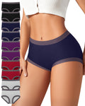 ASIMOON Womens Underwear Cotton Ladies No Show Underwear Panties High Waisted Underwear Soft Breathable Brief 10 Pack