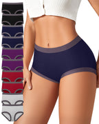 ASIMOON Womens Underwear Cotton Ladies No Show Underwear Panties High Waisted Underwear Soft Breathable Brief 10 Pack