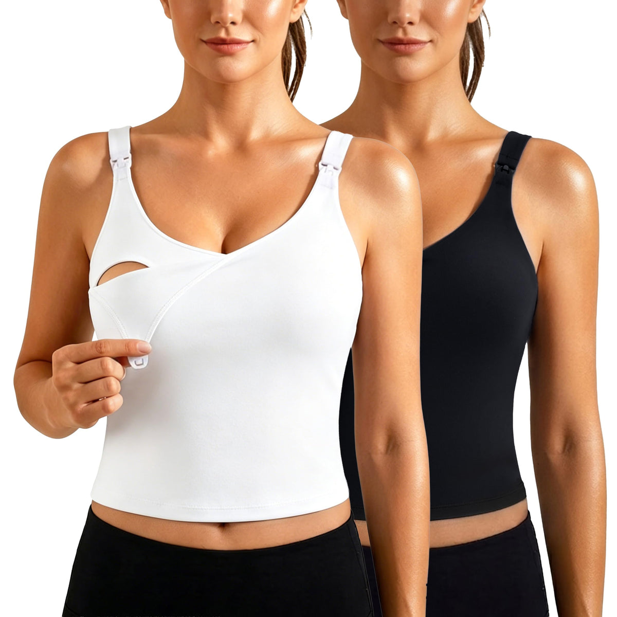 Women's Ecavus for Breastfeeding,longline Sports Tank Tops Nursing Bra
