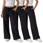 Common Stitch 3 Pack Wide-Leg Fleece Sweatpants For - Black / Black /