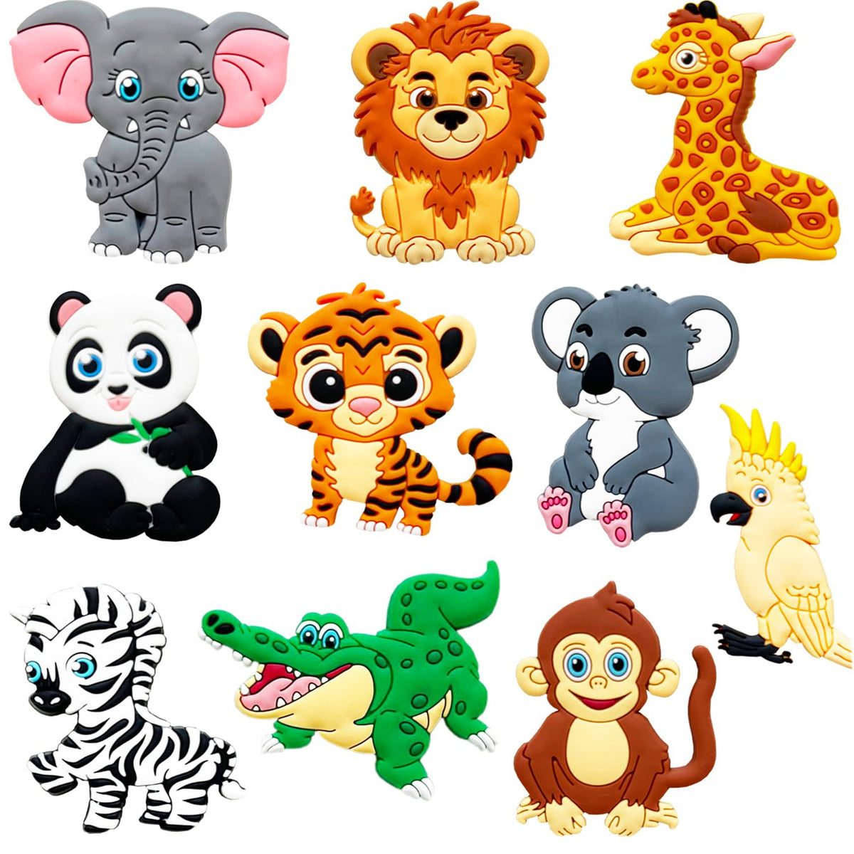 Fridge Magnets for Toddlers Wild Animal - Refrigerator Magnets for Kids - Large Cute Soft Full Back Magnetic Animals for Fridge - Toddler Magnets for Refrigerator - Rubber Big Size Kid Magnet Toys