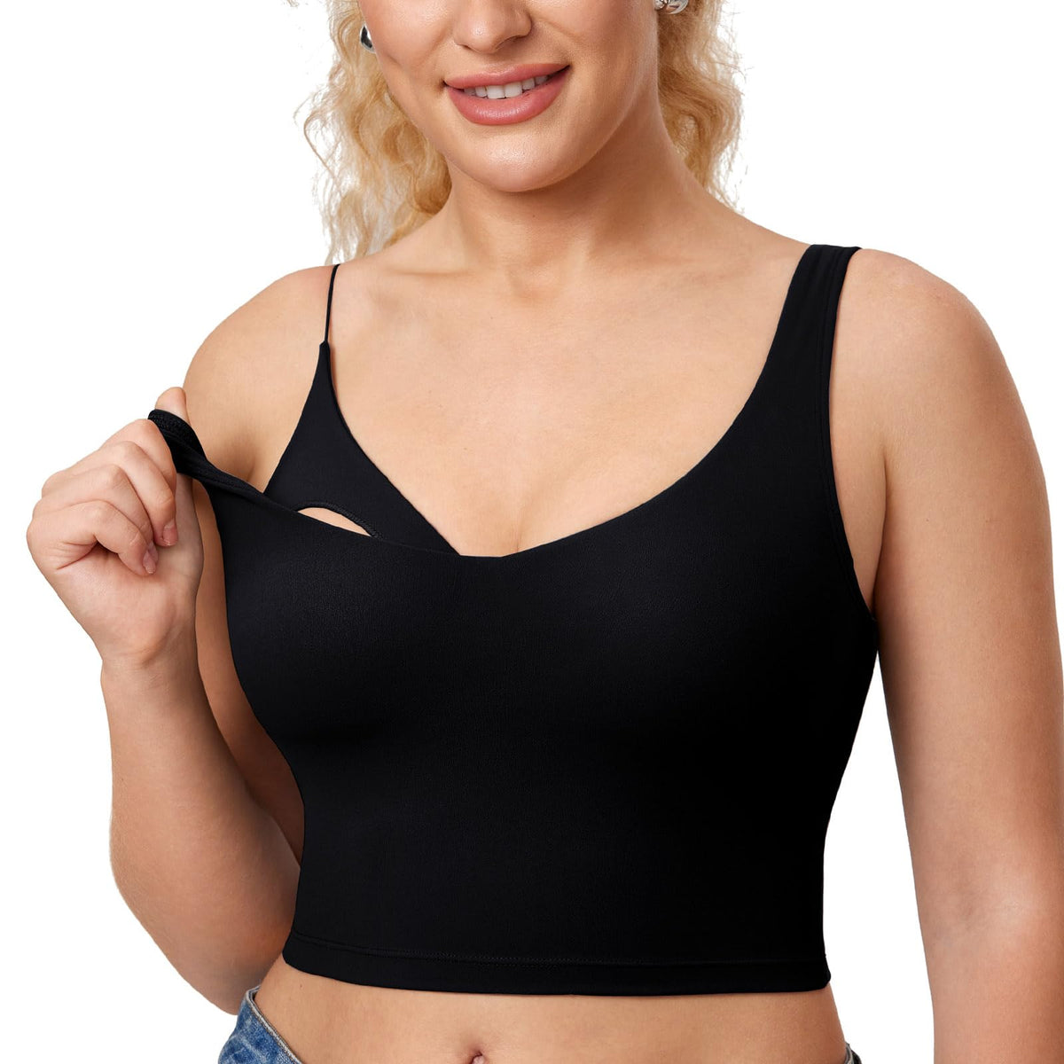 Women's Momanda Longline Sports Black X-large Nursing Bra