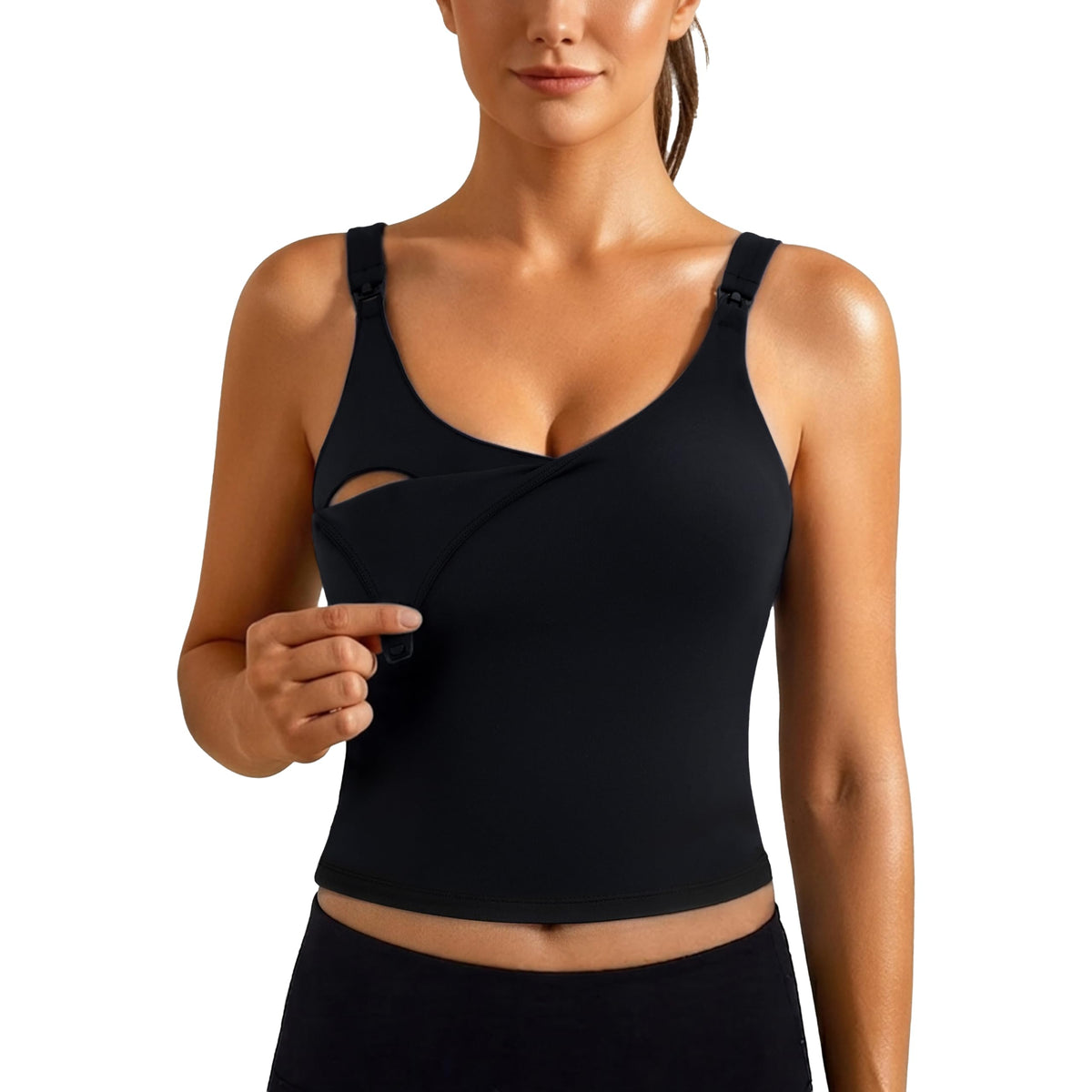 Women's Ecavus for Breastfeeding,longline Sports Tank Tops Nursing Bra