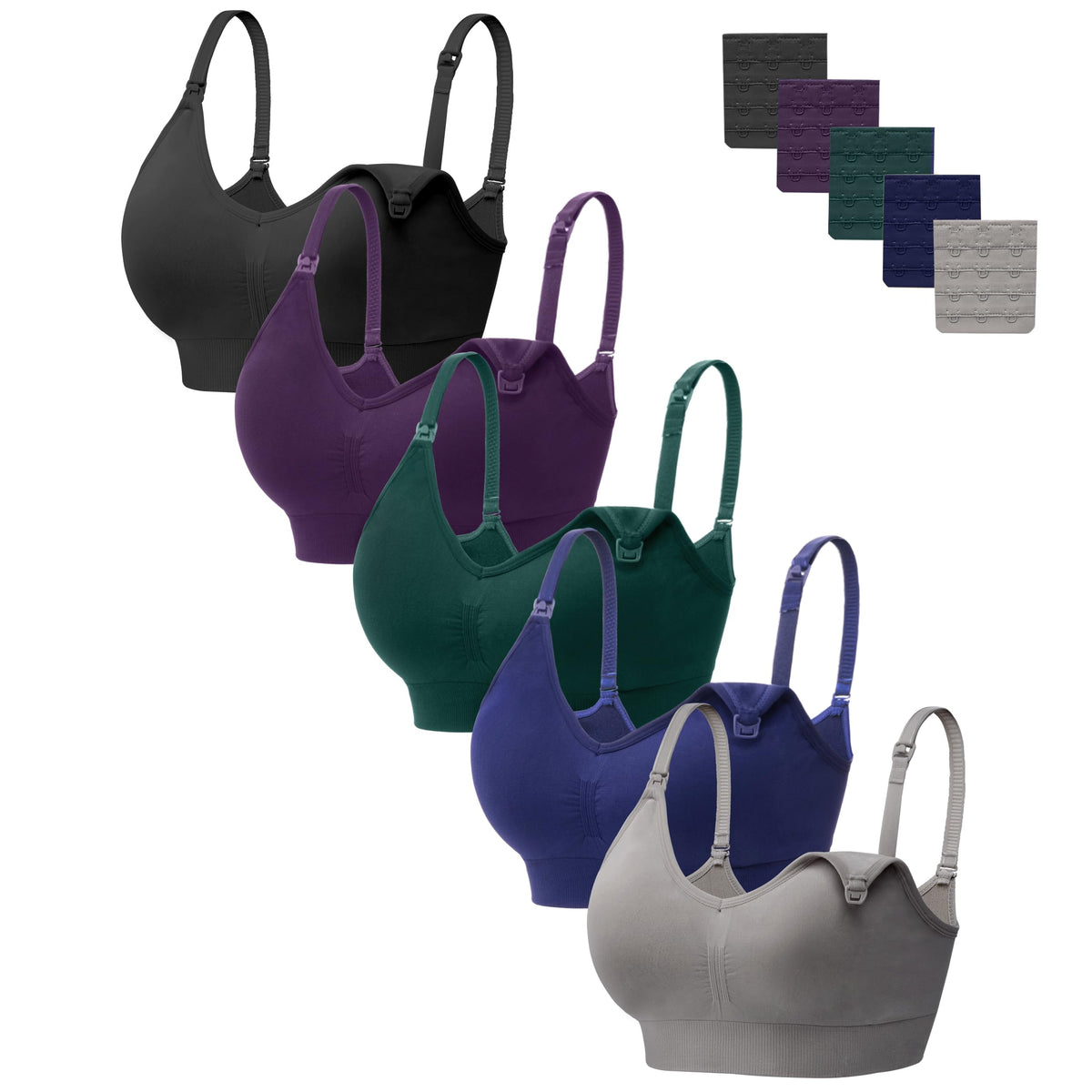 Hbselect Women's 5 Pack for Breastfeeding Nursing Bra