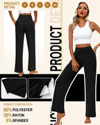 Huukeay 3 Pack Women's Lounge Pants Cozy Sweatpants Small Black - Black