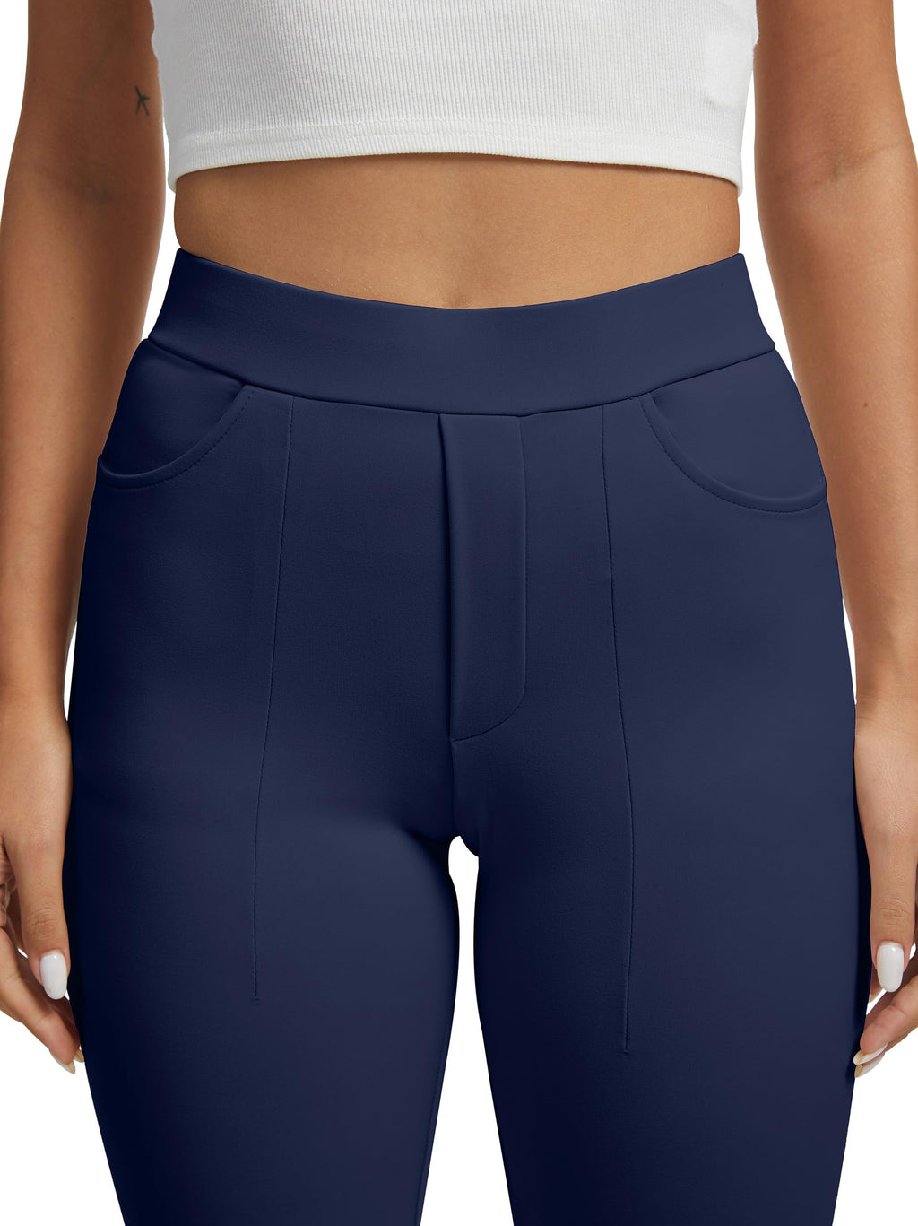 Vimpep Straight-Leg Yoga Dress Pants For Women Pull On - Size Large
