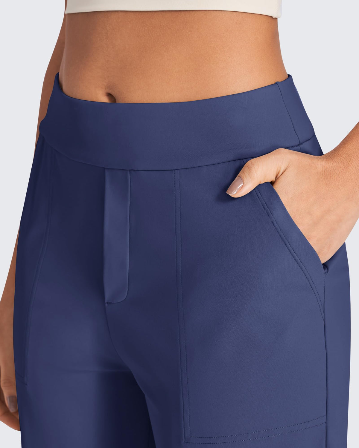 G4free Work Pants Women High-Waist Dress Slacks Royal Blue S Tall