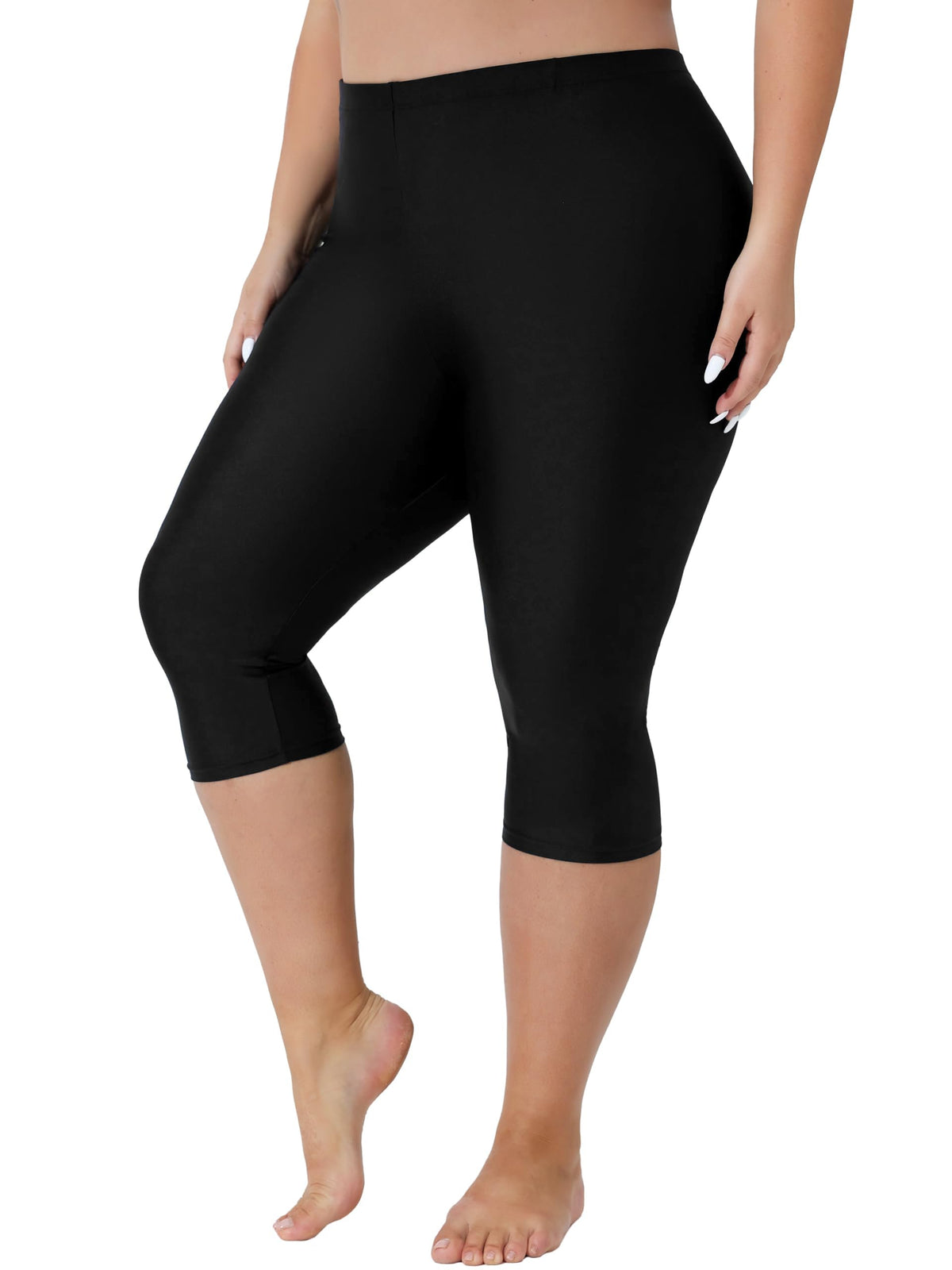 ATTRACO Womens Plus Size Swim Bottoms High Waisted Swimming Pants Black 2X