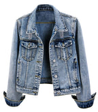 Kedera Denim Jacket For Women Distressed Jean Jackets Button Up Vintage Western Trucker - Snowflake Blue