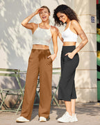 G4free Wide-Leg Sweatpants For Women With Pockets Coca Mocha Xxl