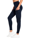 The Gym People Women's Thick High-Waist Yoga Pants - Blue Leopard
