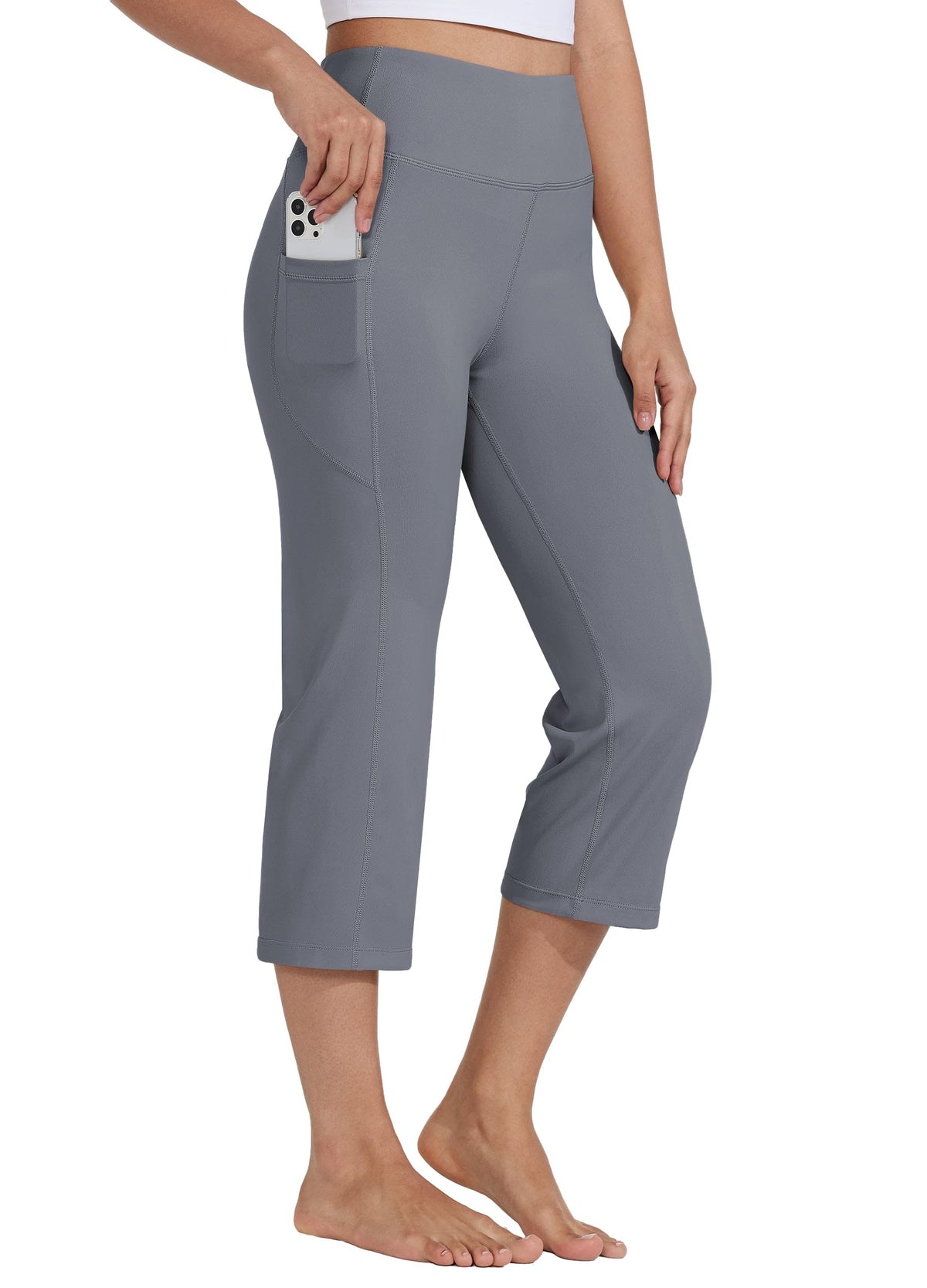 Willit Women's Yoga Capris Pants High-Waist Leggings Crop - Style 7
