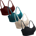 Women's Gxxge 4pack for Breastfeeding Comfort Seamless Pregnancy Sleep Bralette Black Beige Rosered Blue 3x-large Nursing Bra
