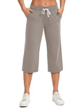 Specialmagic Women's Capri Pants Cotton Sweatpants Simply Taupe L