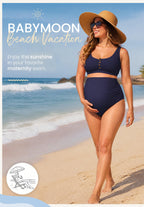 Zando Maternity Swimsuit High-Waist Bikini Bathing Suits - Size X-Large