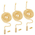 Hariendny 3 Pack Pull Chain String Extension Gold Ceiling Fan Pull Chain Stainless Steel Switch Chain Extender Beaded Ball Light Pulls Extension Chains with Connector(1 Meter Length)