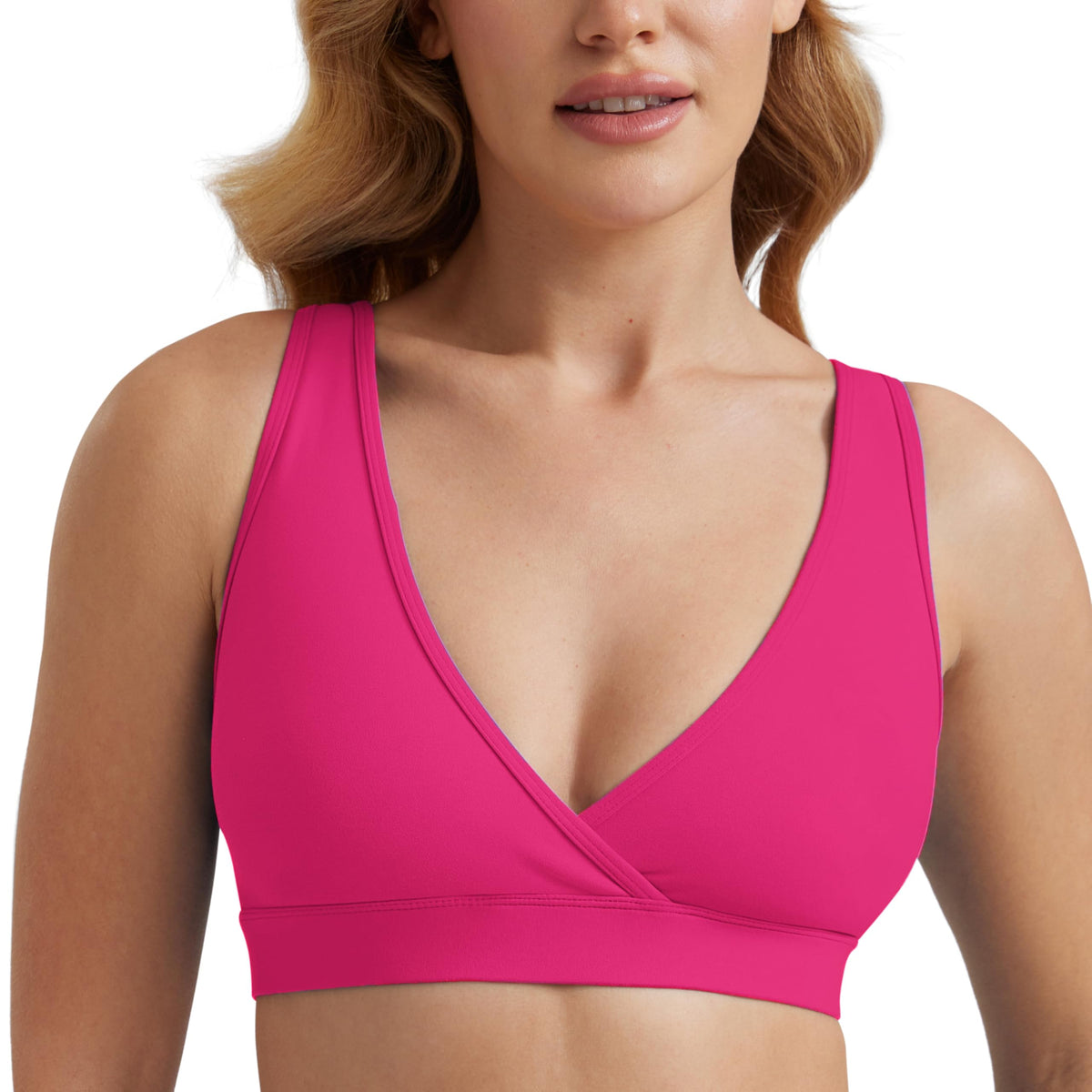 Women's Crz Yoga V Neck Granita Pink Medium Nursing Bra