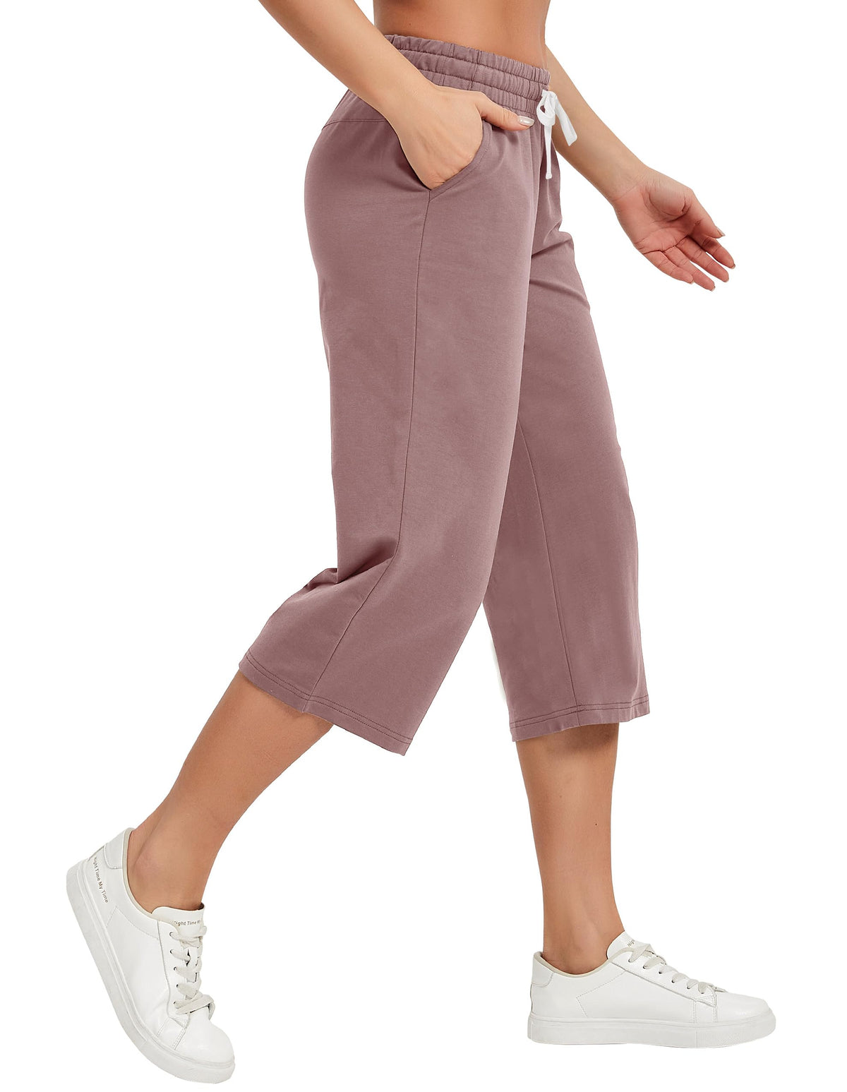 Specialmagic Women's Capri Pants Cotton Sweatpants Dark Pink 2xl