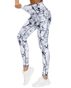 The Gym People Women's Thick High-Waist Yoga - Black/Marble White