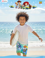 Disney Toy Story Buzz Lightyear Swimwear Woody Boy Swim Short Toddler Boys UPF50+Rashguard Swim Trunks Compression Liner Pocket Swimming Trunk Turquoise Board Short Surf Bathing Suit Swimsuit 3-4 Year