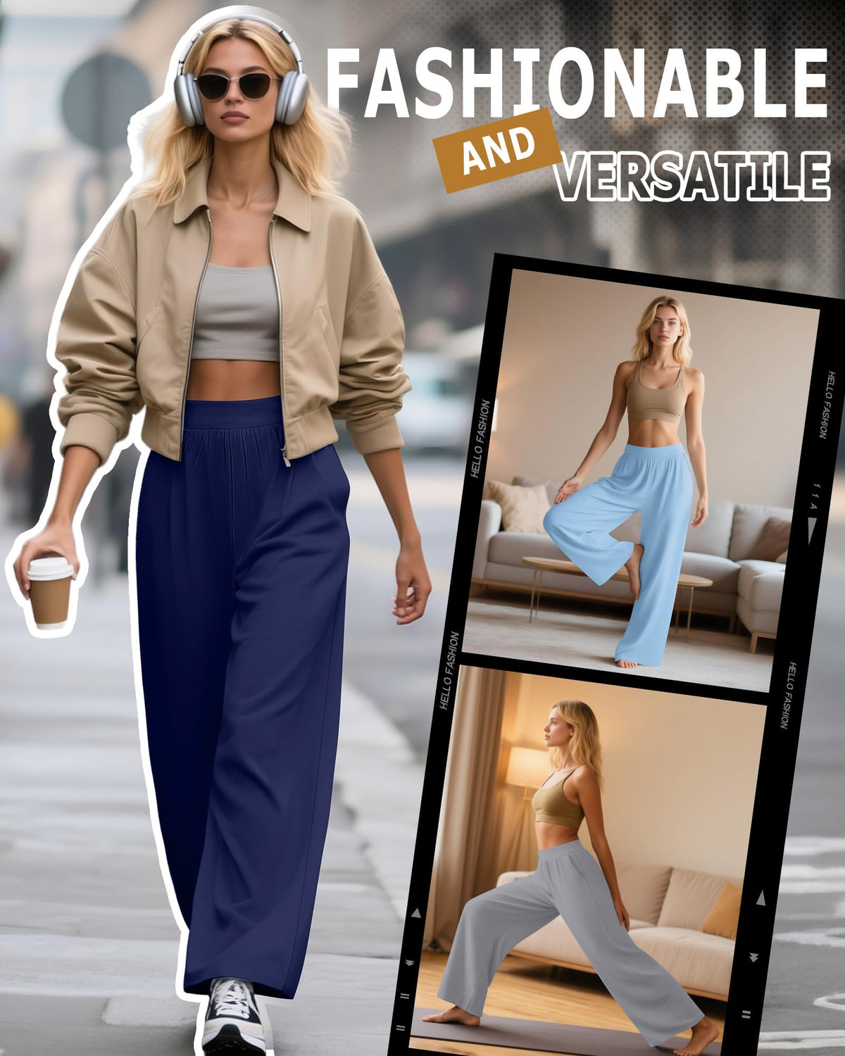 Huukeay 3 Pack Women's Lounge Pants Cozy Sweatpants - Style 3