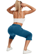 Specialmagic Women's Capri Pants Cotton Sweatpants Ocean Blue Xl