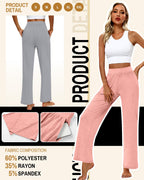Huukeay 3 Pack Women's Lounge Pants Cozy Sweatpants - Black, Light