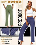 Huukeay 3 Pack Women's Lounge Pants Cozy Sweatpants Large Mocha Pea