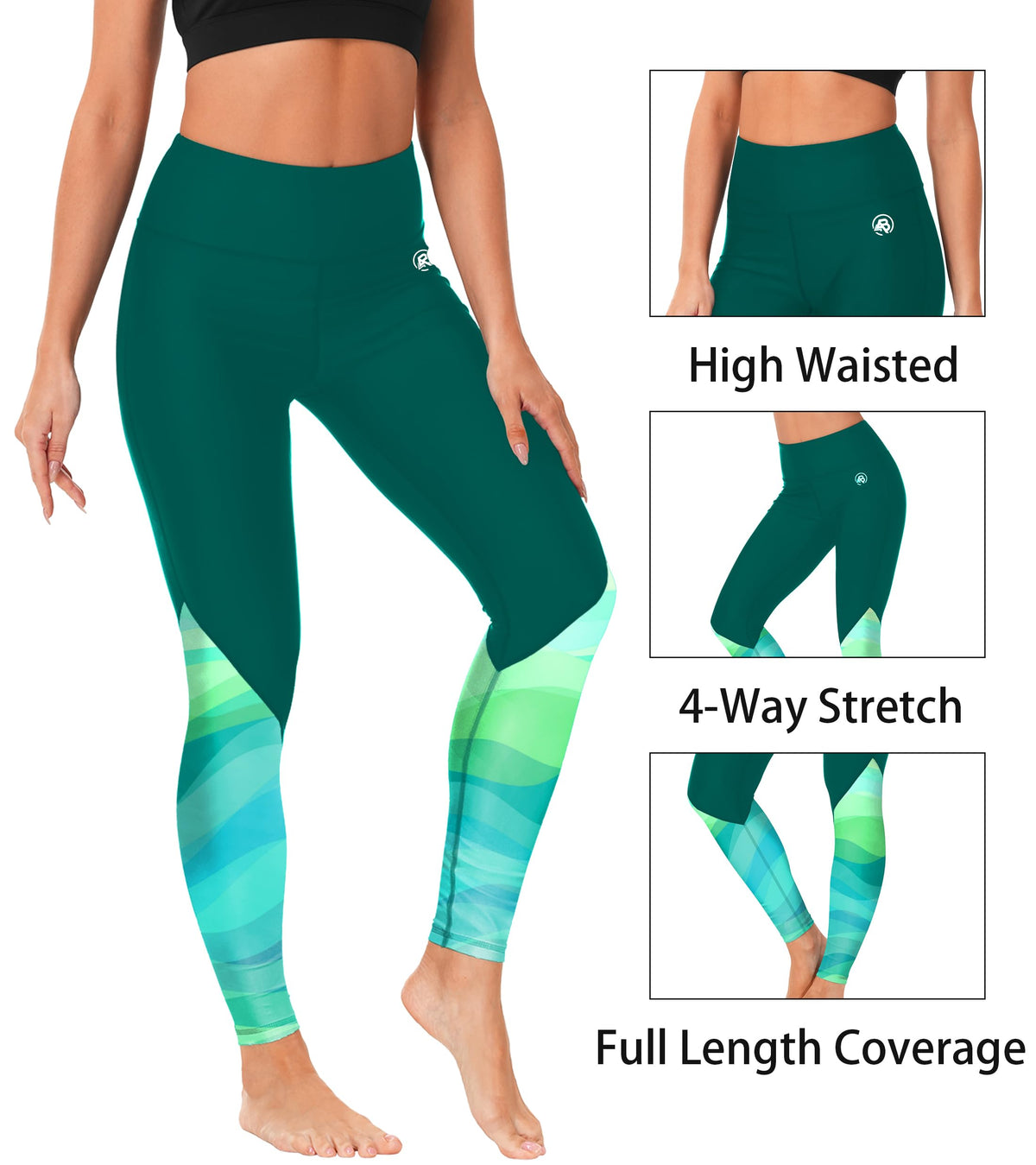 Sun Protective Swimming Leggings For Women High-Waist Quick Dry Rash