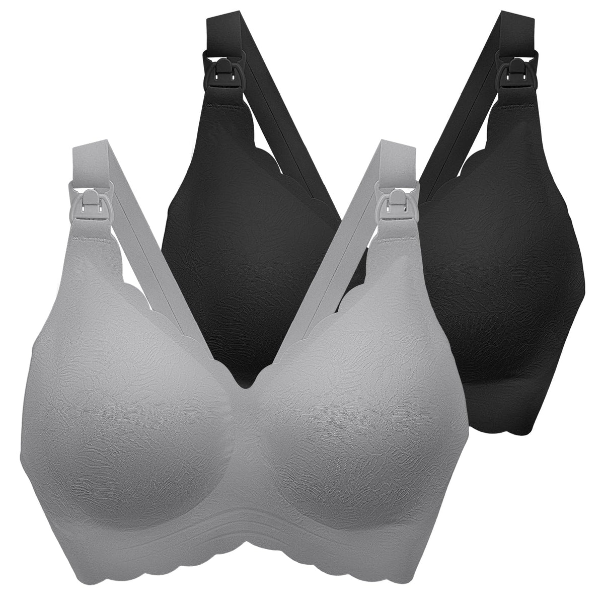 Momwills for Breastfeeding, Seamless Ultra Comfort Natural Shape Wirefree Push Up for Women's, Pregnancy Sleep Bralette, 2pack Nursing Bra