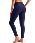 G Gradual Swim Pants for Women Zipper Pocket UPF 50+ Leggings, Navy, XXL