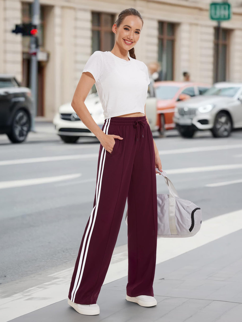 Women's Tapata Extra Tall Woman 36" Inseam Stripes Sweat Pant
