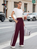 Women's Tapata Extra Tall Woman 36" Inseam Stripes Sweat Pant - Size Small